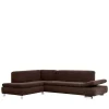 Velours Polsterecke in Braun - Delnoto