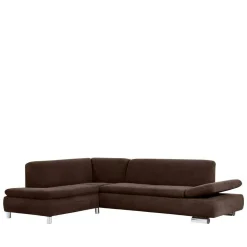 Velours Polsterecke in Braun - Delnoto