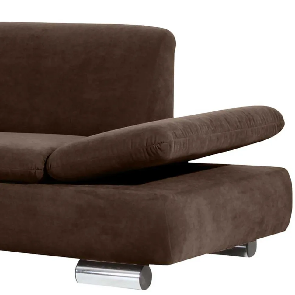Velours Polsterecke in Braun - Delnoto