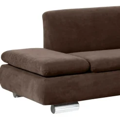 Velours Polsterecke in Braun - Delnoto