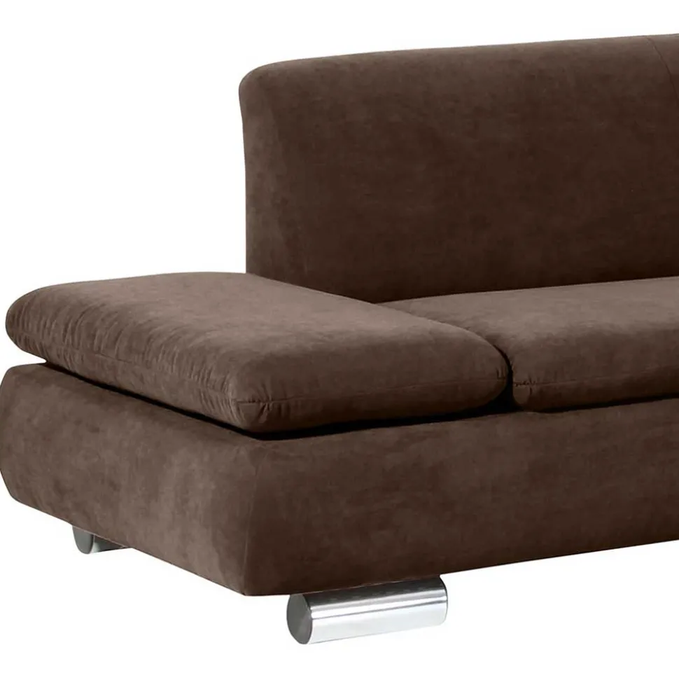 Velours Polsterecke in Braun - Delnoto