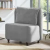Velours Polstersessel in Silber Grau - Kolage