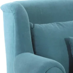 Velours Polstersessel in Petrol Blau - XXL Format - Karama
