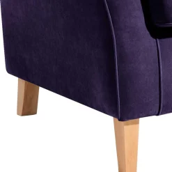 Velours-Ohrensessel in Violett mit Buche - Antonia