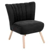 Velours-Sessel in Schwarz und Buche Natur - Avenzas