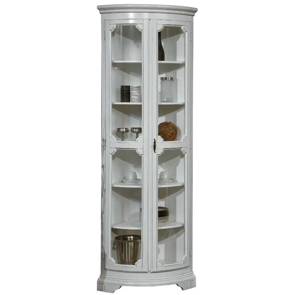 Vintage Eckvitrine in Weiß - Zarinas