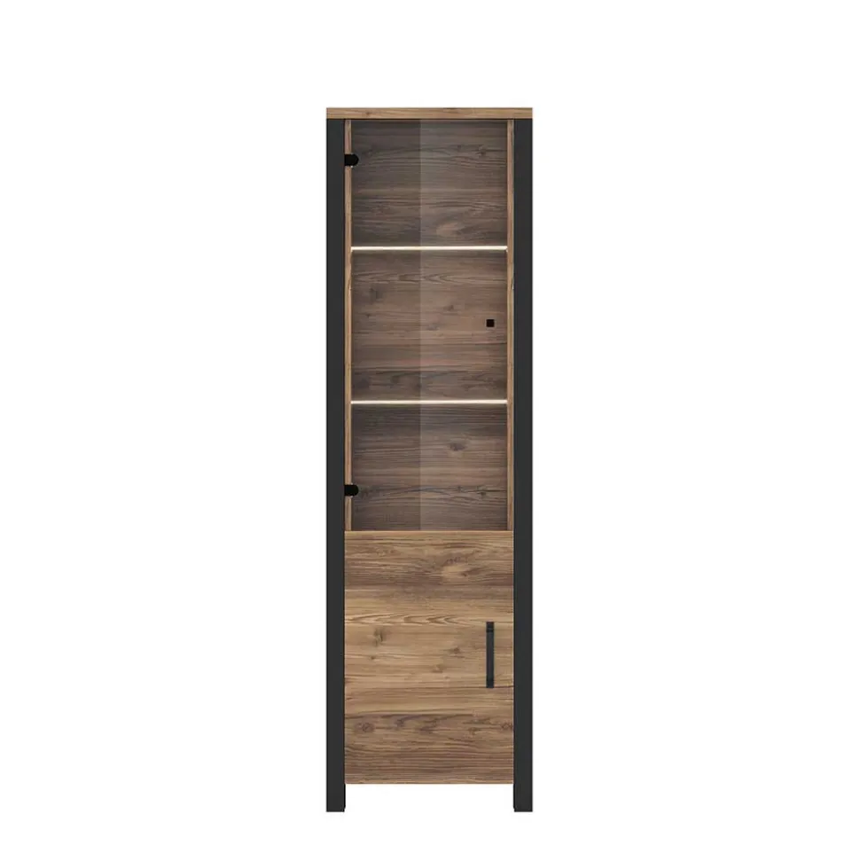 Vitrine in Fichte verwittert Dekor - Simeona