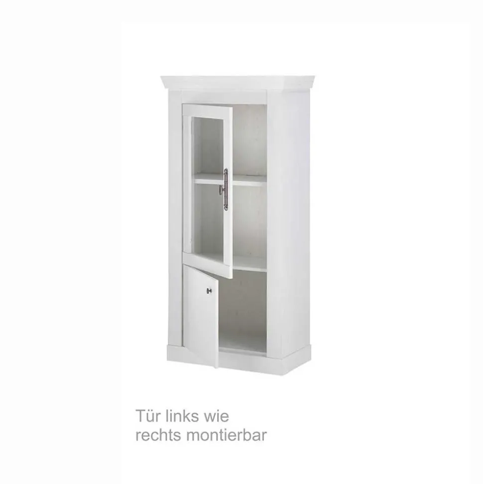 Vitrine in weißer Holzoptik Pinie - Liancos