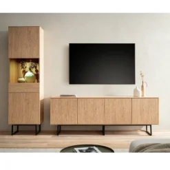 Vitrine und TV-Board Set - Jaskin (zweiteilig)