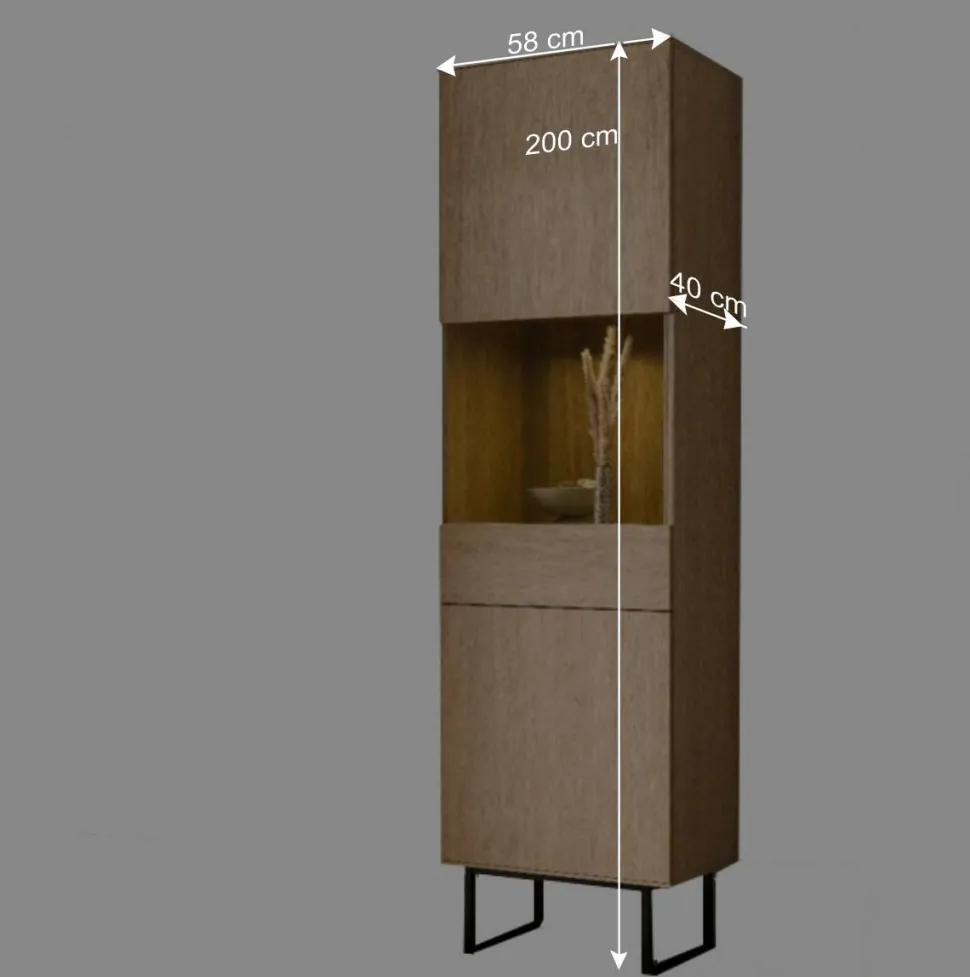 Vitrine und TV-Board Set - Jaskin (zweiteilig)