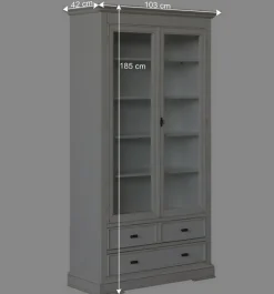 Vitrinenschrank in Antikweiß - Annot