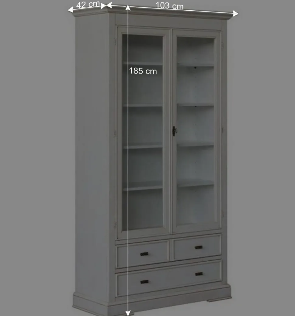 Vitrinenschrank in Antikweiß - Annot