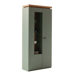 Vitrinenschrank in Graugrün - Kwin