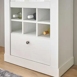 Vitrinenschrank in Holzoptik Pinie weiß - Liancos