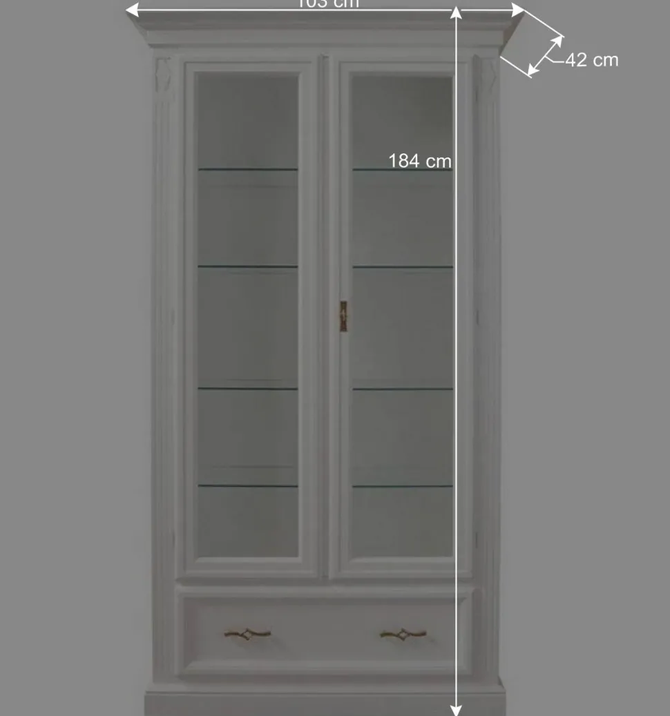 Vitrinenschrank in Weiß - Eli