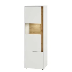 Vitrinenschrank in Weiß & Wildeiche Dekor - Nonessia