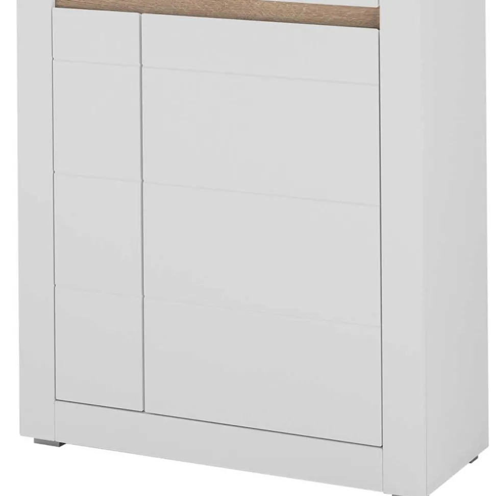Vitrinenschrank in Weiß - 85x198x35 cm - Ilana