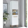 Vitrinenschrank in Weiß mit Eiche - Ginko