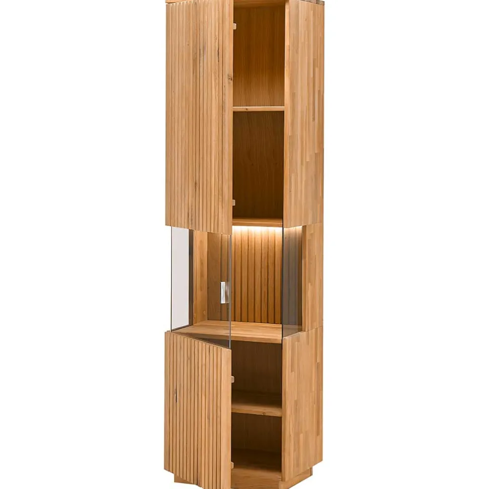 Vitrinenschrank in Wildeiche Bianco & Anthrazit - Nelsons