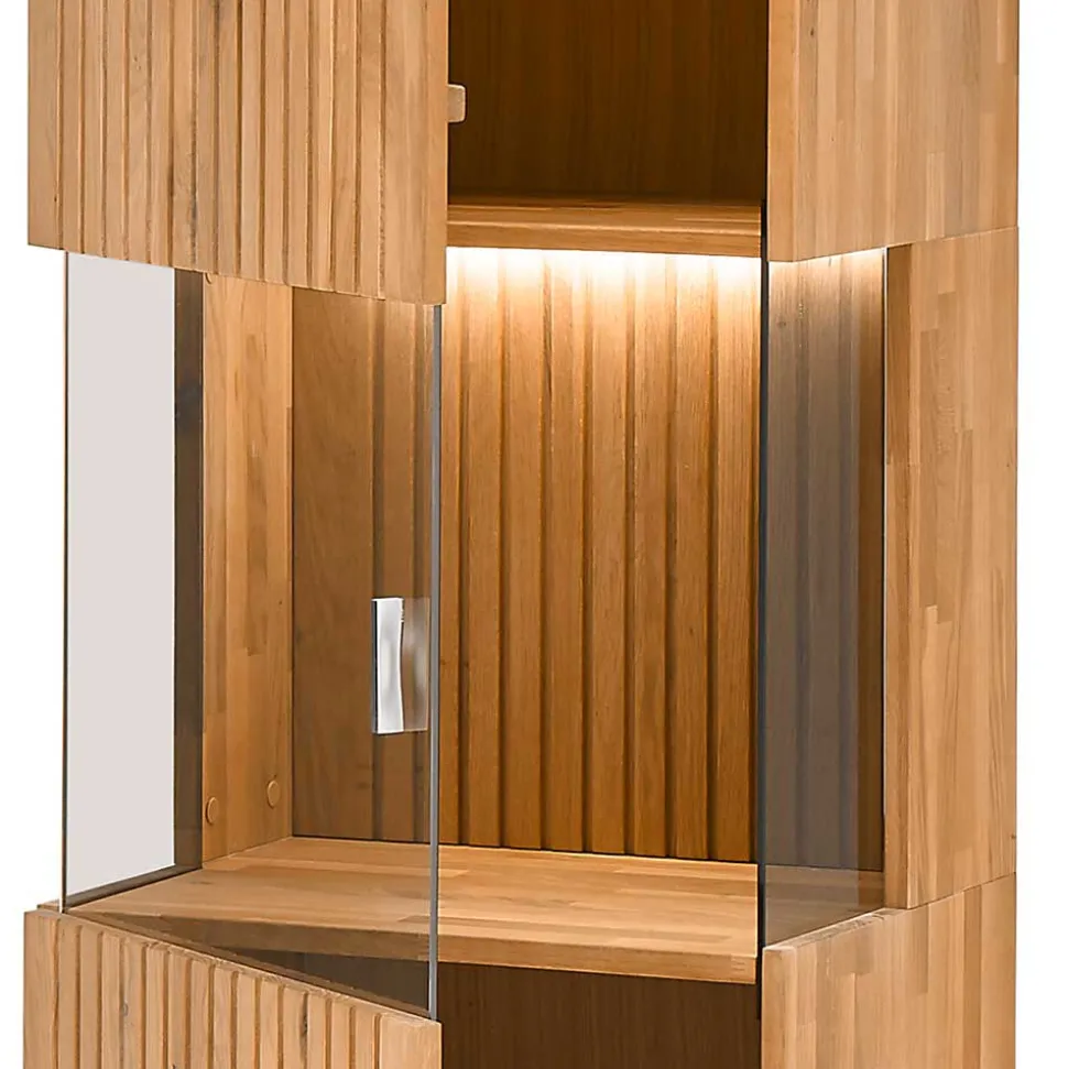 Vitrinenschrank in Wildeiche Bianco & Anthrazit - Nelsons