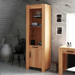 Vitrinenschrank Mosniak aus Kernbuche Massivholz