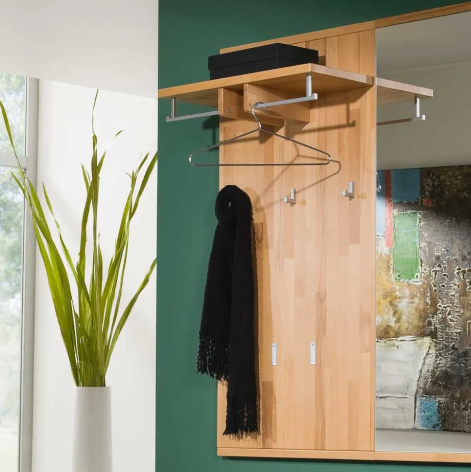 Wand Flurgarderobe Wislama aus Kernbuche Massivholz