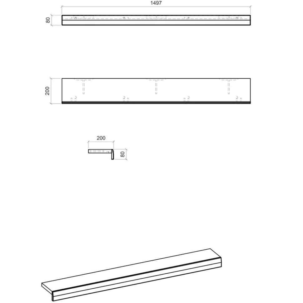 Wandboard in Hellgrau - modern - Lioscas