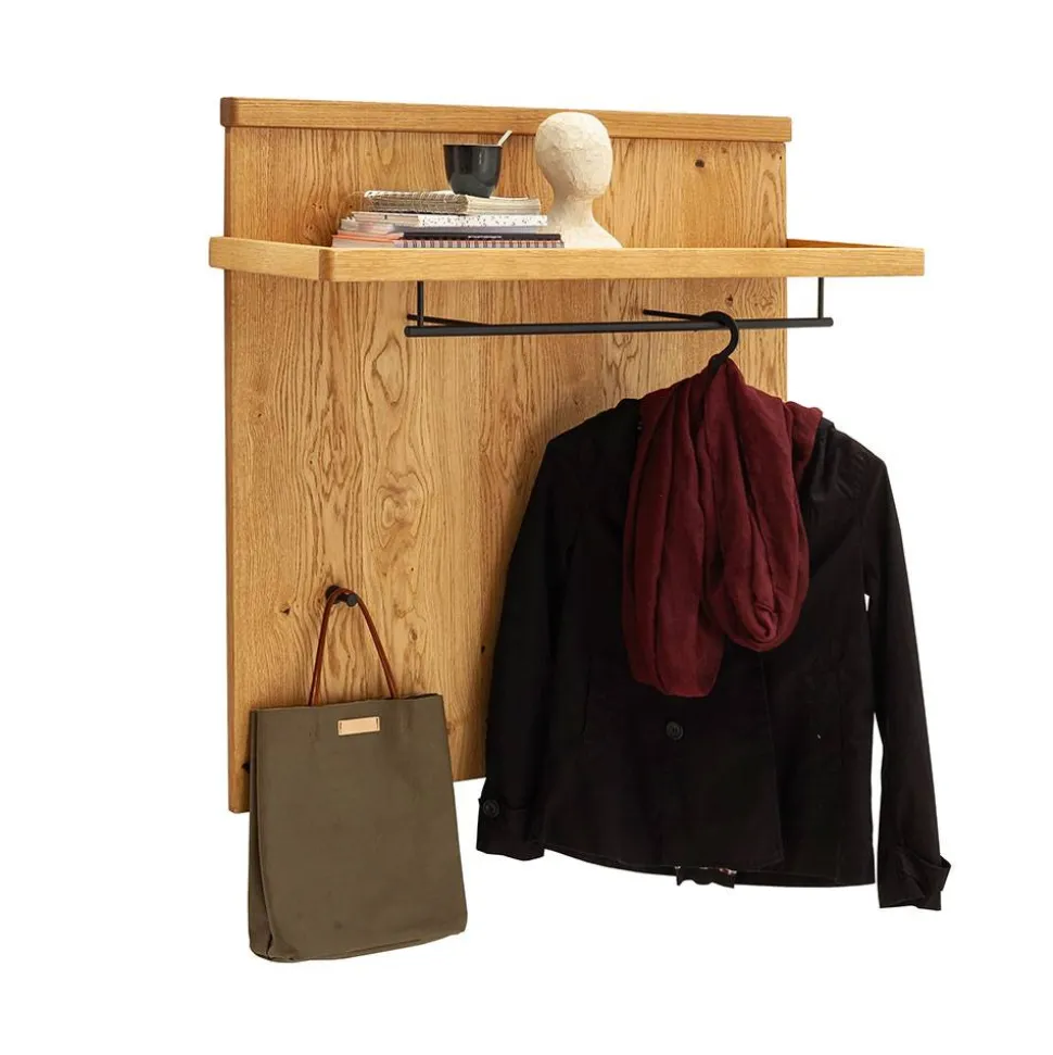 Wandgarderobe aus Balkeneiche Massivholz - Robats
