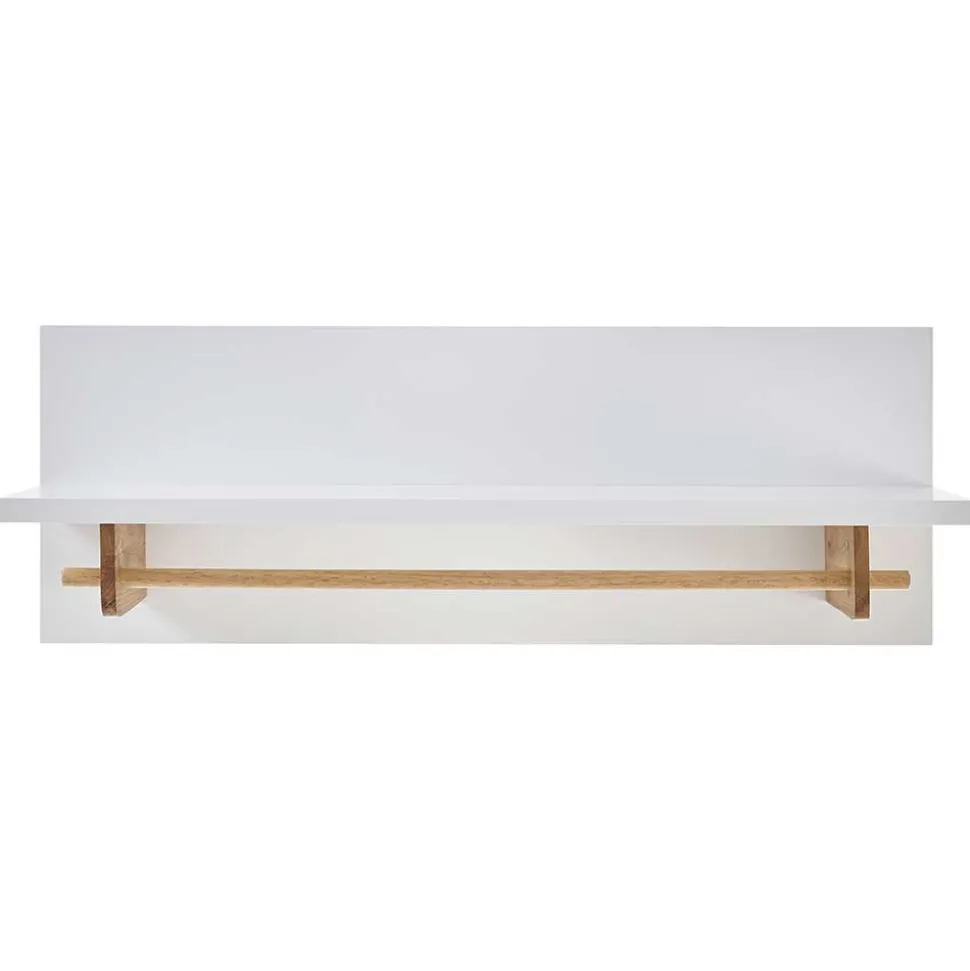 Wandgarderobe mit Ablageboden & Holzstange - Catia