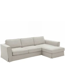 Webstoff Ecksofa in Hellgrau - Coisma