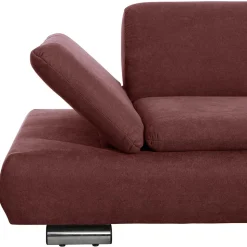 Webstoff Sofaecke in Rot mit Chrom - Renemia