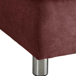 Webstoff Sofaecke in Rot mit Chrom - Renemia