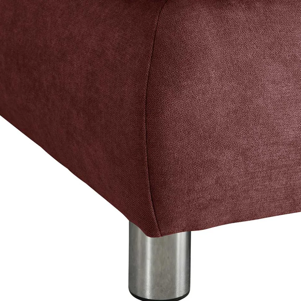 Webstoff Sofaecke in Rot mit Chrom - Renemia