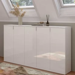 Weiße Kommode 5-türig - Ejulia (dreiteilig)