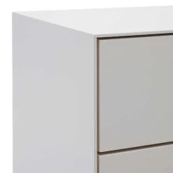 Weiße Nachtkommode mit zwei Schubladen - Dresconio