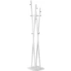 Weiße Standgarderobe mit 12 Haken in Chrom - Traly