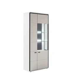 Weiße Stauraumvitrine in modernem Design - Loazin