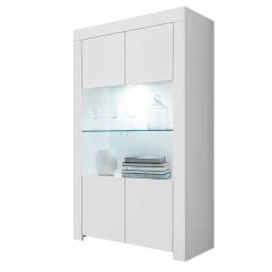 Weiße Wohnzimmer Vitrine mit zwei Türen - Mikes