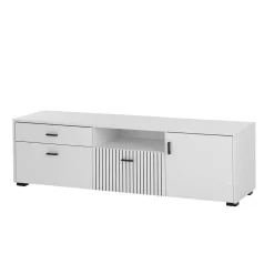 Weiße Wohnzimmerschränke & Wandboard im Set - Dualkos (vierteilig)