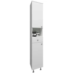 Weißer Badezimmer Hochschrank 30x185x31 cm - Huanga