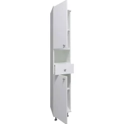 Weißer Badezimmer Hochschrank 30x185x31 cm - Huanga