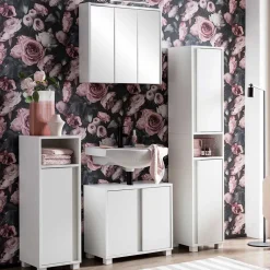 Weißer Badezimmerschrank 165 cm hoch - Seriacus