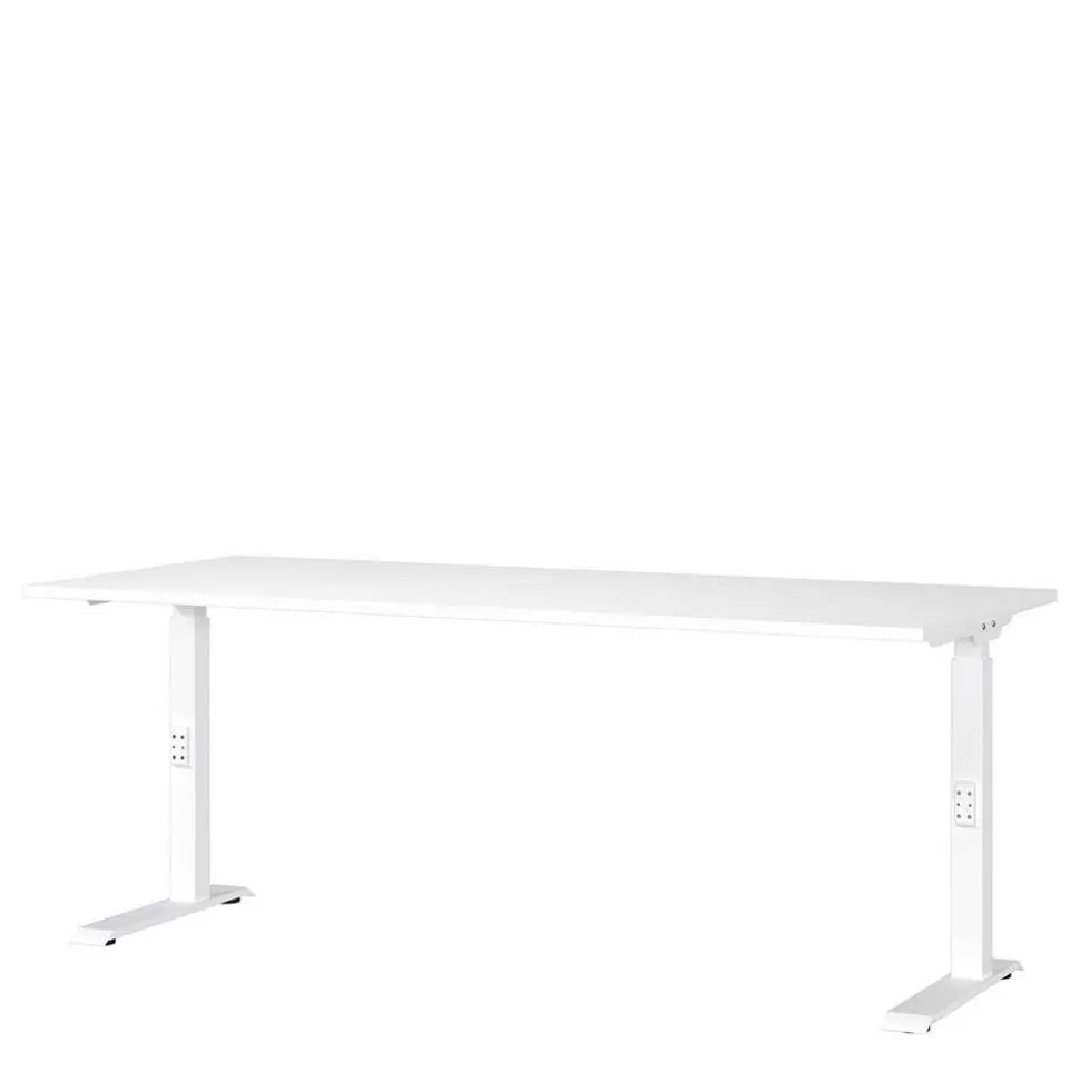 Weißer Bürotisch manuell höhenverstellbar - Sparkle