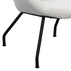 Weißer Design Ohrensessel mit Plüschbezug - Nicrobar