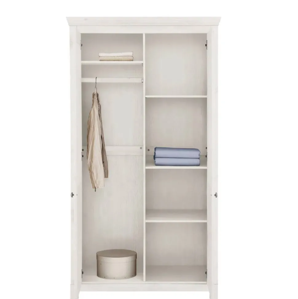 Weißer Kleiderschrank aus Kiefer Massivholz - Filippo
