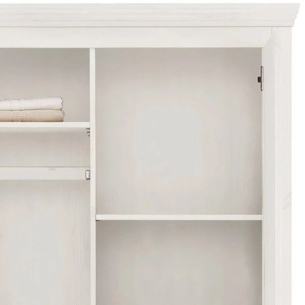 Weißer Kleiderschrank aus Kiefer Massivholz - Filippo