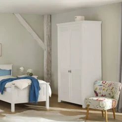 Weißer Kleiderschrank aus Kiefer Massivholz - Filippo