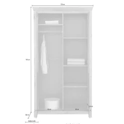 Weißer Kleiderschrank aus Kiefer Massivholz - Filippo