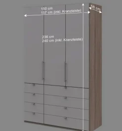 Weißer Kleiderschrank Made in Germany - Vaclyn