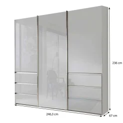 Weißer Kleiderschrank mit Schwebetüren - Brasatura